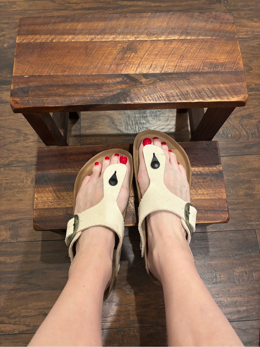 Birkenstock White Canvas Gizeh Thong Sandals size 41. Worn twice - Picture 8 of 8